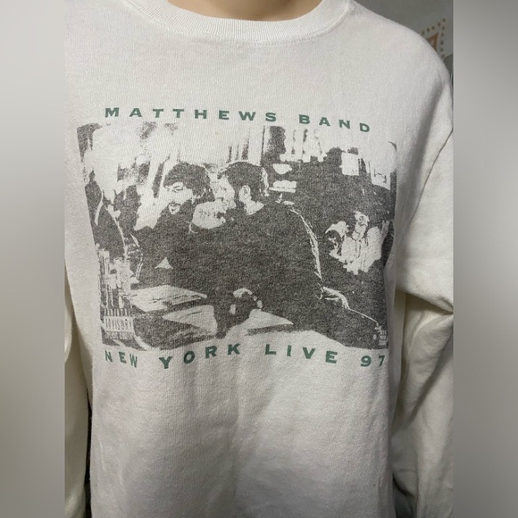 Vintage White John Galt Long Sleeve Crew Neck Pullover Sweatshirt Matthews Band - Picture 7 of 8